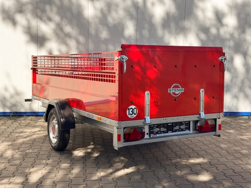 Přívěs Stema REX 30 750 kg sklopný + lakované bočnice 650 mm RAL3020 červená (9)