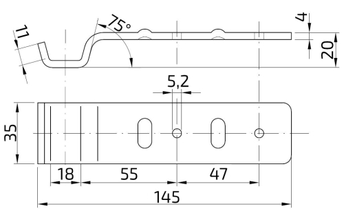 Závěr bočnic - protikus BVG 20-A rovný