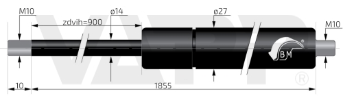 Plynová vzpěra  Berthold Marx 1855 mm, 14/27 M10