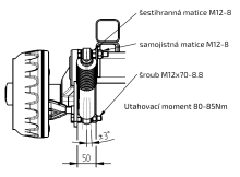 Tlumič k nápravě KNOTT (do 900kg/1 náprava) montáž za kolo, červený (2)