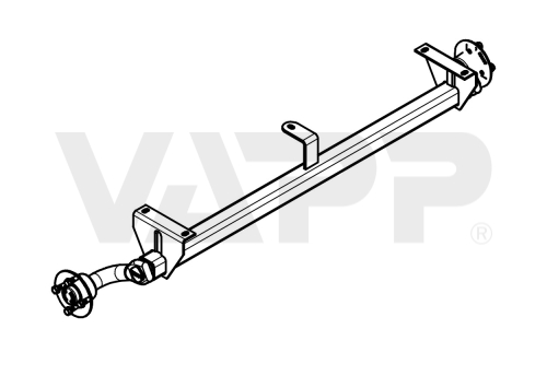 Náprava KNOTT VG 7 (750 kg) b=1125 mm, c=1615 mm, patky 125 mm, 100x4