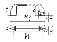 Madlo plastové 137 mm černé (2)