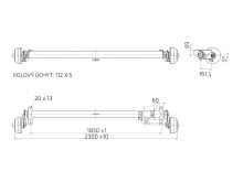 Náprava AL-KO Compact B 1200-6 (1350 kg) a=1850 mm, c=2300 mm, 5°, 2051, 112x5 (2)