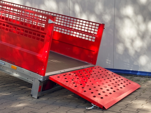 Přívěs Stema REX 30 750 kg sklopný + lakované bočnice 650 mm RAL3020 červená (5)