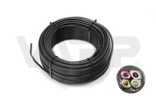 Kabel 4x0,75, hnědá/ bílá/ červená/ zelená, balení 200 m