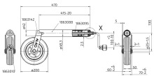Kolečko opěrné AL-KO 48 200x50 150/90 kg délka 470 mm (2)