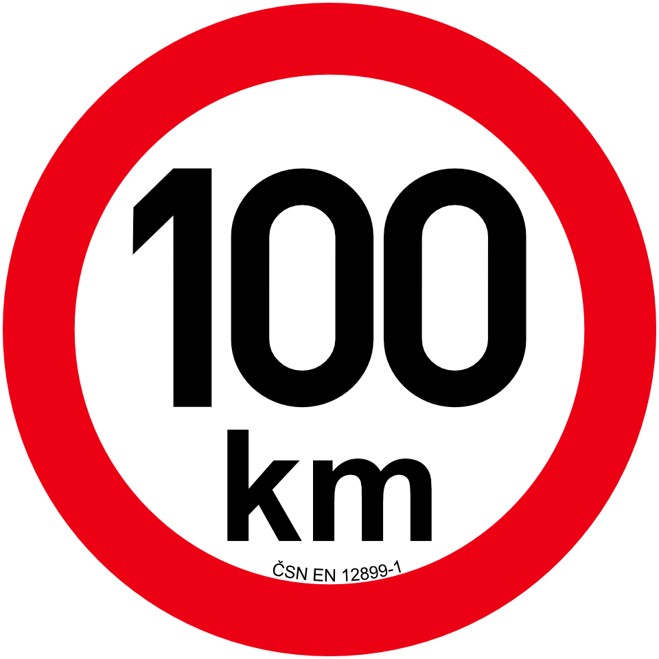 Omezení rychlosti 100 km retroreflexní pr. 200 mm