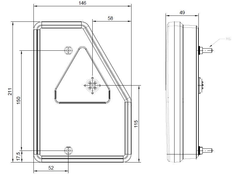 Svítilna fristom FT-277 sdružená LED 12V, P-LB/BR/KO/CO, baj5