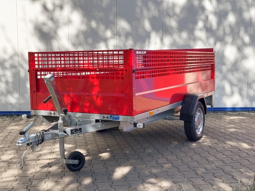 Přívěs Stema REX 30 750 kg sklopný + lakované bočnice 650 mm RAL3020 červená (1)