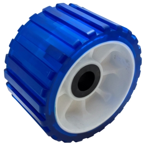 Rolna boční 5'' modrá PVC, pr. 128 mm, d=22 mm, l=75 mm