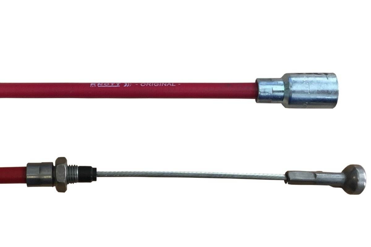 Lanovod brzdový zpevněný KNOTT 1030/1220 mm rychlomont. (s čočkou), červený