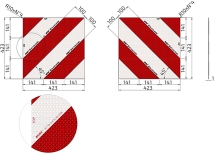 Reflexní tabule pro nadměrné a přesahující náklady 423x423mm (1)