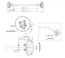 Náprava AL-KO Starr Plus BS (1500 kg) a=1650 mm, c=2100 mm, 2051Ab, 112x5 (1)