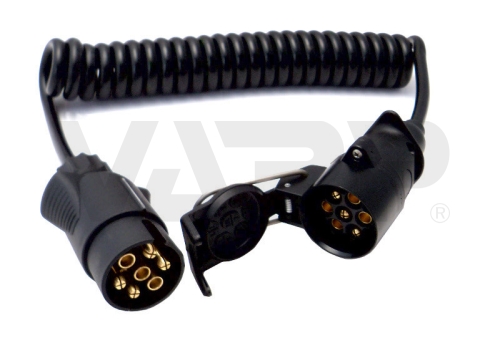 Propojovací kabel o délce 3,2 m spirálový, 1x zástrčka, 1x zásuvka kabelová 7 pól 12V
