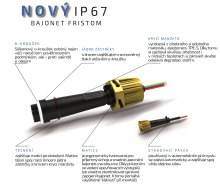 Zástrčka - bajonet Fristom IP67 5-pólový, 1 nebo 2 vývody (2)