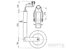 Kolečko opěrné KNOTT prům. 48 mm (nafukovací) 150 kg (1)