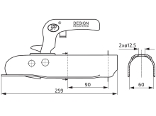 Tažná spojka SPP ZSK-750D, 750 kg, 60 mm, V12 (3)