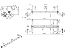 Náprava KNOTT VG 7 (750 kg) b=1237 mm, c=1565 mm, 100x4, patky 159, Vario/Rapid (2)