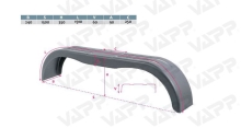 Blatník tandemový plast š240/v350/d1500 mm DOMAR černý (1)