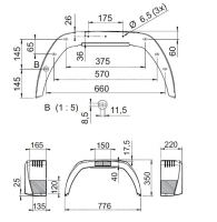 Blatník plast 14"/220 mm AL-KO BKS EA 220 černý (1)