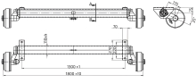 Náprava AL-KO Plus B 1800-9 (1800 kg) a=1300 mm, c=1800 mm, 2361, 112x5 (2)
