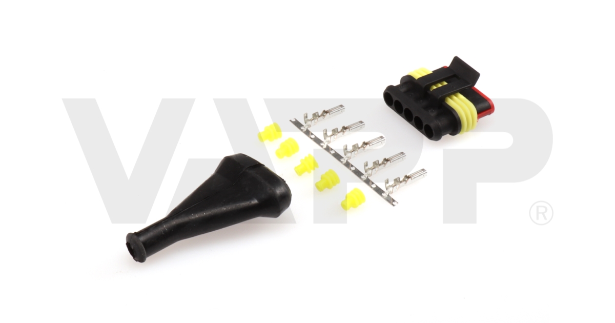 Konektor 5-pólový Superseal - zásuvka (female), IP67 | 02-SS-YELLOW-5PIN