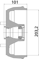 Buben brzdový KNOTT Avonride pro čelisti 203,2x40, vč. kužel. ložisek (2)