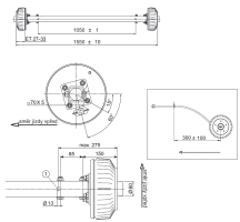 Náprava AL-KO Starr Plus BS (1800 kg) a=1050 mm, c=1550 mm, 2361Ab, 112x5 (1)