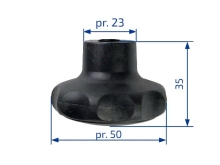 Hlava - růžice plastová pr. 50 mm ke šroubu M10 (5)