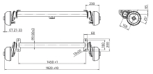 Náprava AL-KO Compact B 850-10 (1000 kg) a=1450 mm, c=1920 mm, 2051, 112x5 (1)