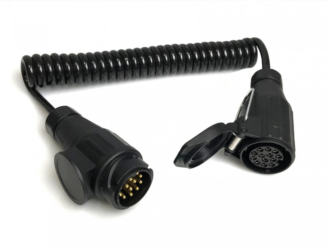 Propojovací kabel o délce 3,2 m spirálový, 1x zástrčka, 1x zásuvka kabelová 13 p
