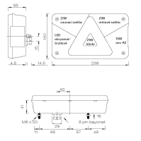 Svítilna Aspöck Multipoint V sdružená LED-ŽÁROVKA, L-BL/BR/KO/CO/ML/RZ, baj8 (3)