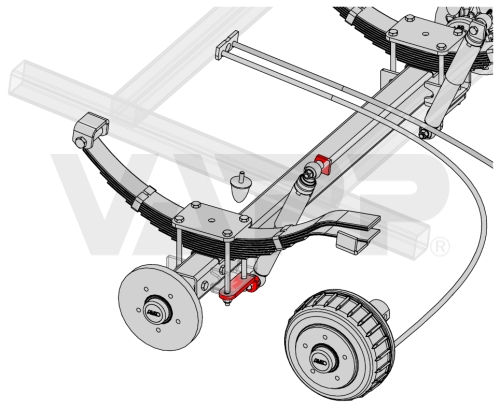 Montážní materiál AL-KO pro tlumič k listovým pružinám STARR (1800 kg) / 1 ks