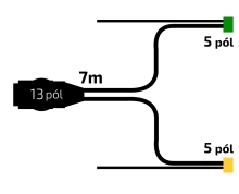 Kabeláž  7 m/13-pól. zástrčka, s předními vývody, baj5, Fristom, QS75