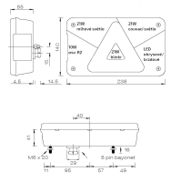 Svítilna Aspöck Multipoint V sdružená LED-ŽÁROVKA, P-BL/BR/KO/CO/ML/RZ, baj8 (3)