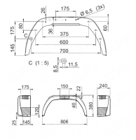 Blatník plast 15"/240 mm AL-KO BKS EA 240 černý (1)