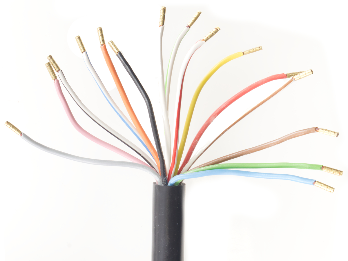 Kabel spirálový 15 žilový, 3,2 m