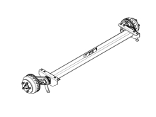 Náprava KNOTT VGB 15 (1500 kg) b=1300 mm, c=1750 mm, 200x50, 112x5, horní držák lan