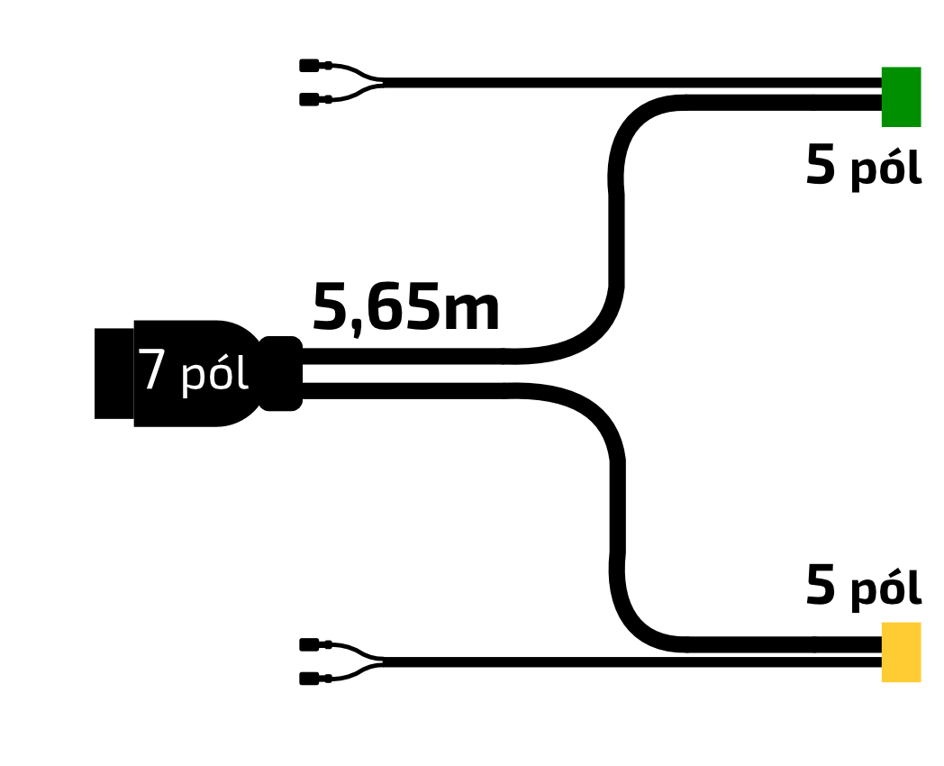 Kabeláž  5,65 m/7-pól - zástrčka, s předními vývody QS75, baj5, VAPP