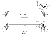 Náprava AL-KO Compact WASSER B 1200-6 (1350 kg) a=1850 mm, c=2300 mm, 2051, 112x5 (1)