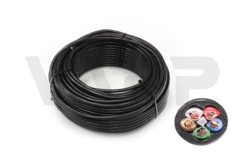 Kabel 5x0,75, hnědá/ bílá/ červená/ zelená/ modrá, balení 200 m