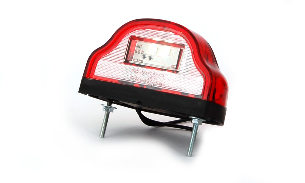 Osvětlení SPZ (registrační značky) LED WAS W72/409 (12-24V), červené oblé