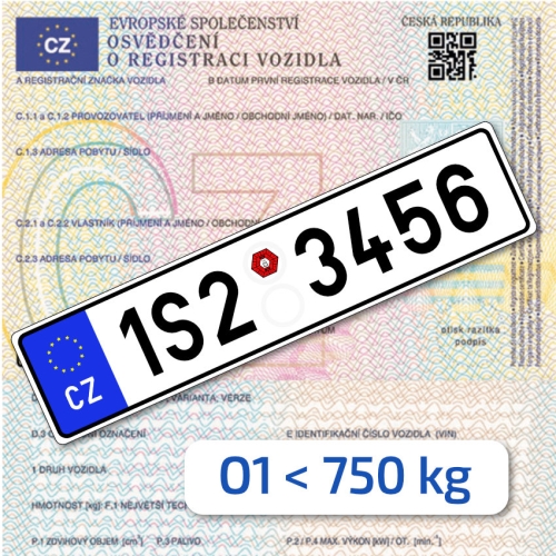 Registrace/přihlášení přípojného vozidla kategorie O1 (do 750kg) - SPZ servis