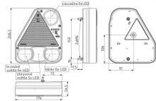 Svítilna HORPOL LZD 780 sdružená LED, L-BL/BR/KO/CO s průchodkou (1)