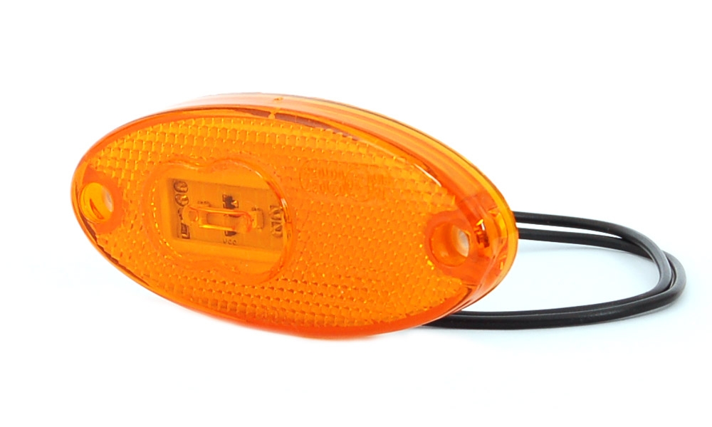 Svítilna boční obrysová LED WAS W65, 12-24V, eliptická asymetrická