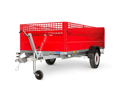 Přívěs Stema REX 30 750 kg sklopný + lakované bočnice 650 mm RAL3020 červená